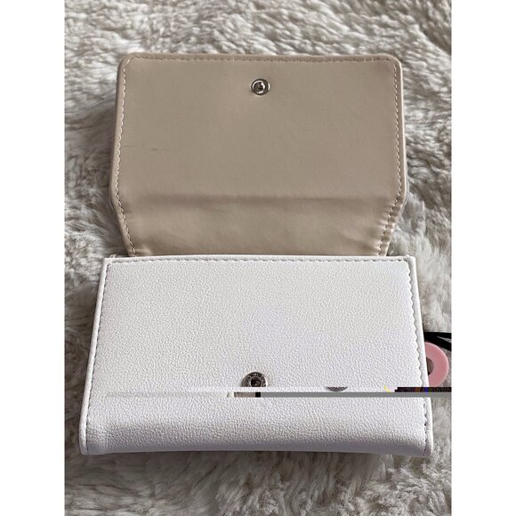 JUICY COUTURE GIRLIE ROYALTY Double Sided Trifold Wallet Dove Grey Pink NEW - Picture 7 of 9